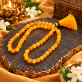 Original Yellow Sulemani Hakik Round Stone Mala