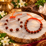 Pack Of 2 White Clear Quartz Crystal With Rudraksha Bracelet Combo For Men And Women