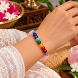Pink 7 Chakra Yoga Stretchable Bracelet