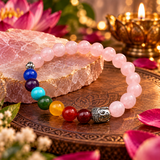 Pink 7 Chakra Yoga Stretchable Bracelet