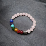 Pink 7 Chakra Yoga Stretchable Bracelet