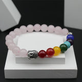 Pink 7 Chakra Yoga Stretchable Bracelet