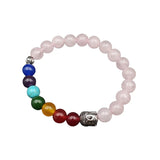 Pink 7 Chakra Yoga Stretchable Bracelet