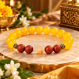 Pisces Rashi Bracelet with Yellow & Red Beads