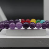Purple 7 Chakra Yoga Stretchable Bracelet