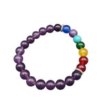 Purple 7 Chakra Yoga Stretchable Bracelet