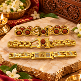 Rudraksha Bracelet with Crystal Beads/ Rakhi Combo Pack of 3