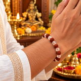 Rudraksha With White Crystal Bracelet
