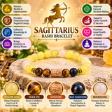 Sagittarius Rashi Bracelet with Yellow Beads