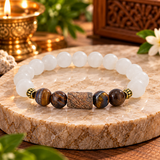 Scorpio Rashi Bracelet with White Beads