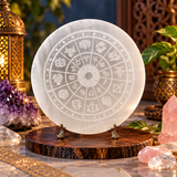 Selenite Charging Plate with Zodiac Signs