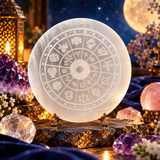 Selenite Charging Plate with Zodiac Signs