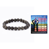 Yoga bracelet with chakra color chart on a white background