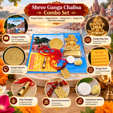 Shree Ganga Chalisa Combo Set, Ganga Chalisa Pooja with Ganga Kavach Ganga Strot Ganga Arti Puja Items Samagari Articles