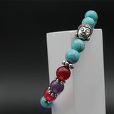 SkyBlue Natural Stones 7 Chakra Yoga Stretchable Bracelet