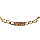 Stylish Trishul Mahakal Gold Ethnic Broad Plate Spiritual Chain Bracelet