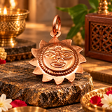 Tambe Ka Suraj 4 Inches | Copper Suraj for Wall Hanging at Home & Office | Decoration Item for Good Luck