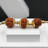 Tulsi Mala with Natural Three Beads (Panchmukhi) Mukhi Rudraksha Chain