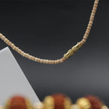 Tulsi Mala with Natural Three Beads (Panchmukhi) Mukhi Rudraksha Chain