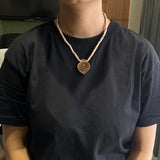 Shree Sita Ram Locket With Tulsi Kanthi Beads Mala