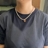 Original White Round Bead Kanthi Tulsi Mala With Radha Locket