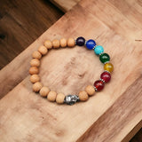 Yellow Natural 7 Chakra Yoga Stones Stretchable Bracelet