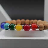 Yellow Natural 7 Chakra Yoga Stones Stretchable Bracelet