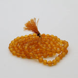 Original Yellow Sulemani Hakik Round Stone Mala