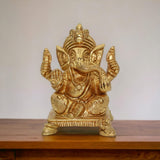 Gold Plated Ganesha Idol of Metal