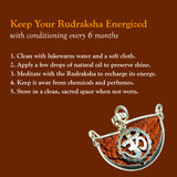 Natural 1 Face Rudraksha For Men Women,Original Lab Certified Brown One Mukhi Nepali Rudraksha With Om Silver Capping Locket,Lord Shiva Half Moon Kaju Dana Rudraksha