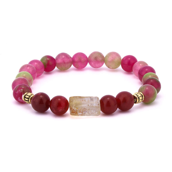 Aries Rashi Bracelet with Red Beads