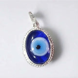 Evil Eye Pendant for Men and Women, Energized Blue Nazar Suraksha Kavach Mini Locket Pendant for Protection, Best Oval Shape Evil Eye Amulet (1 pcs, Without Chain)