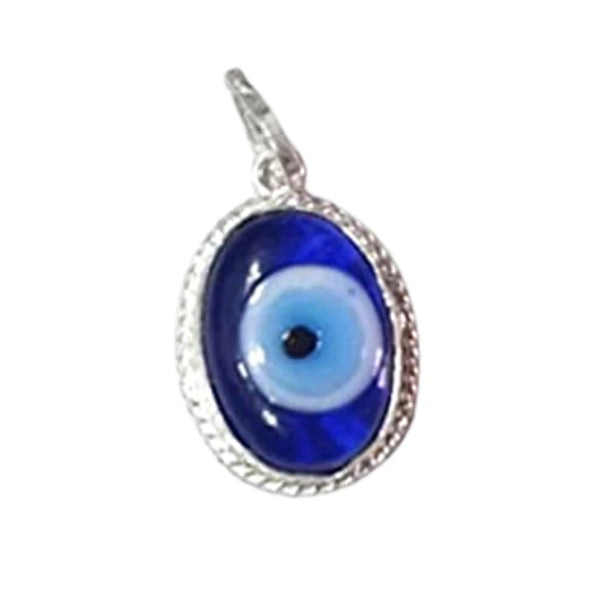 Evil Eye Pendant for Men and Women, Energized Blue Nazar Suraksha Kavach Mini Locket Pendant for Protection, Best Oval Shape Evil Eye Amulet (1 pcs, Without Chain)