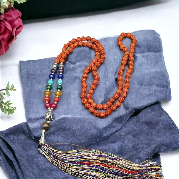 Rudraksha Gautam Buddha Beads Japa Mala for  Men and Women