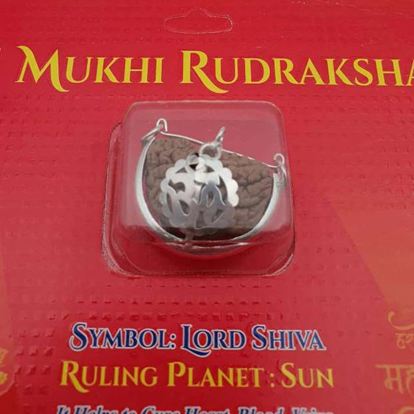 Natural 1 Face Rudraksha For Men Women,Original Lab Certified Brown One Mukhi Nepali Rudraksha With Om Silver Capping Locket,Lord Shiva Half Moon Kaju Dana Rudraksha