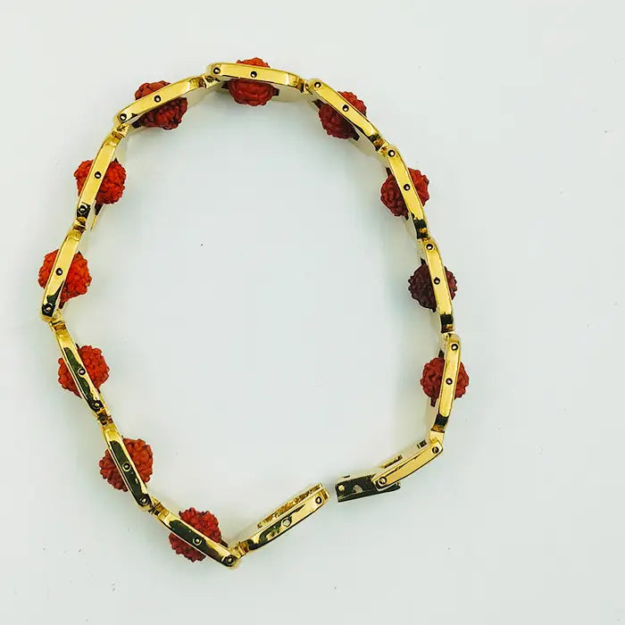 Golden Rudraksha Chain Bracelet For Men And Women