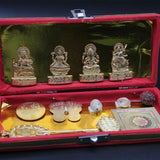 Premium Dhan Lakshmi Kuber Yantra Box, Brass Shree Dhan Lakshmi Kuber Yantra Original, Golden Shree Kubera Dhan Lakshmi Varsha Yantra for Wealth and Prosperity (12 Items)