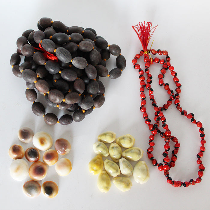 Diwali Combo Pack Of 4 Rakt Gunja Mala,Kamal Gatta Mala,Gomti Chakra,Yellow Kodi