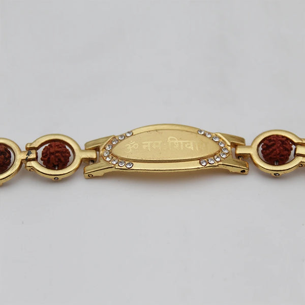 Om Namah Shivay Bracelet with Rudraksha Beads Natural Rudraksha Adjustable Bracelet Rakhi for Gift