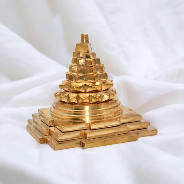 Original Meru Shree Yantra 5 Inches - Brass Yantra Gold Plated | Effective Yantra for Home &amp; Office