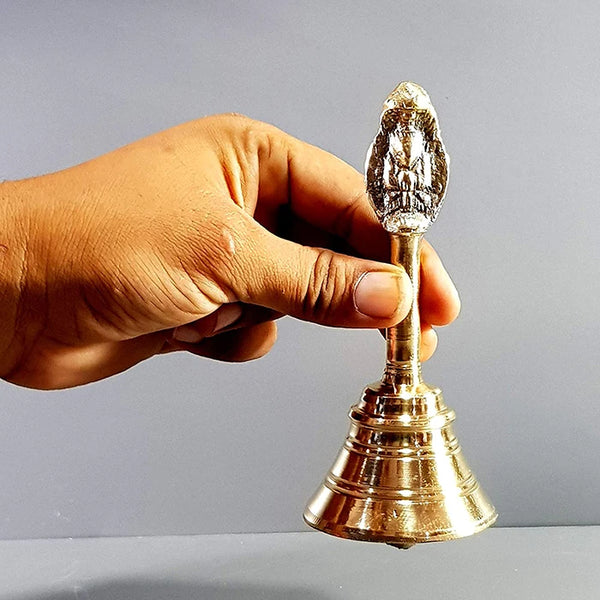 Peetal Ki Ghanti - Puja Bell | Sarp/Naag Design Best Quality Ghanti for Puja Use | Home & Office Usage