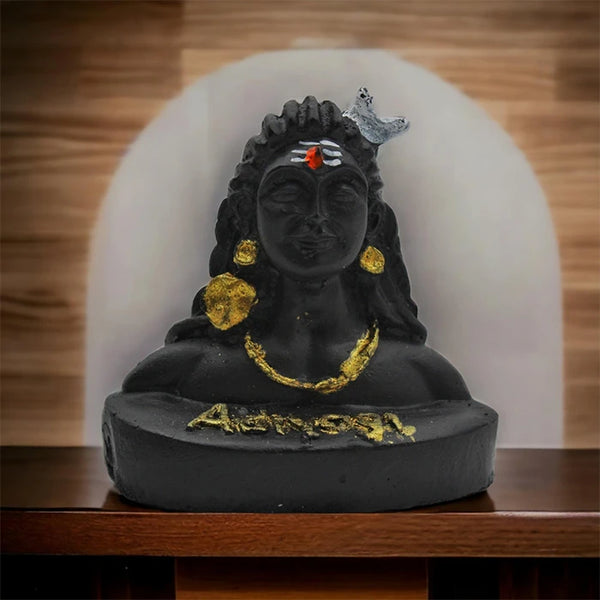 Adiyogi Matte Black Statue for Car Dashboard & Table | Decorative Showpiece & Gift Product | Lord Shiva Statue