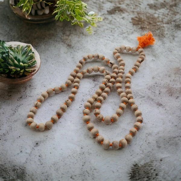 Original Tulsi Mala 108 Beads, Natural Tulsi Beads Mala for Pooja and Japa, Wooden Rosary Basil