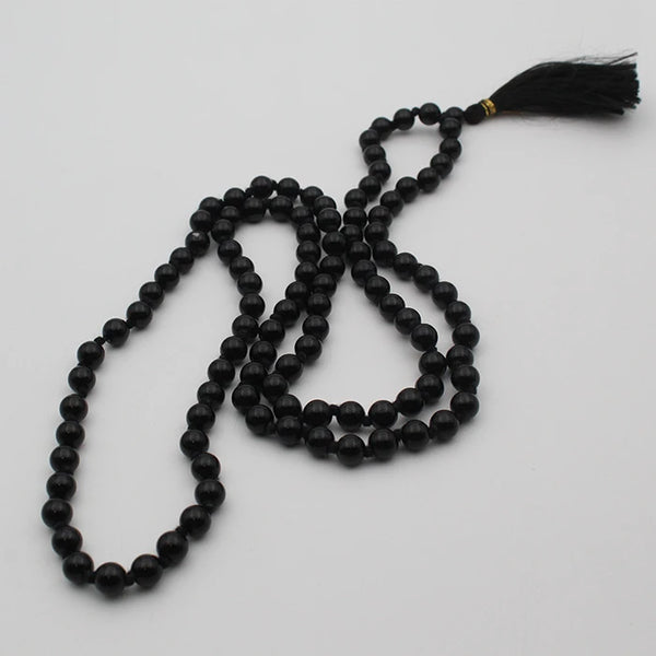 Sulemani Black Hakik (Hakeek)   108 8mm Beads Mala Original certified for Jaap