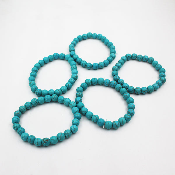 Pack of 5 Aqua Turquoise Stone Bracelet