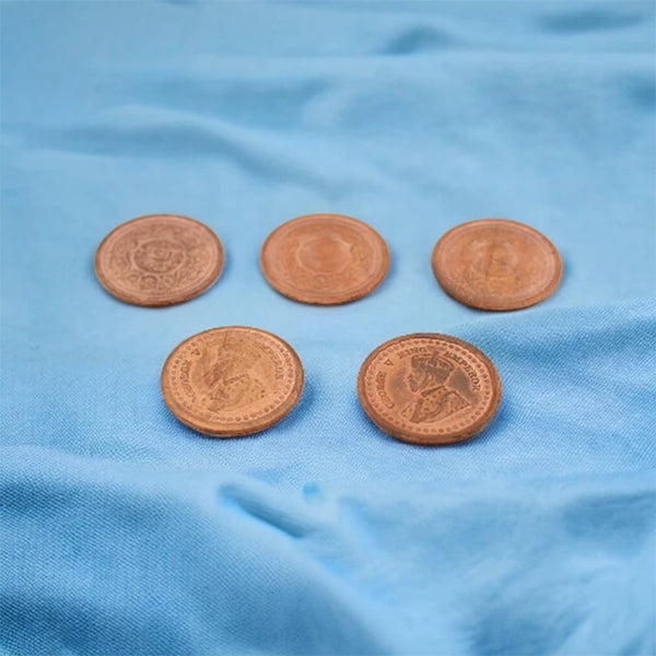 Original Tambe Ke Sikke For Puja - Set of 5 | Copper Coins For Puja Without Hole For Grah Pravesh | Small Tambe Ke Sikke for Puja