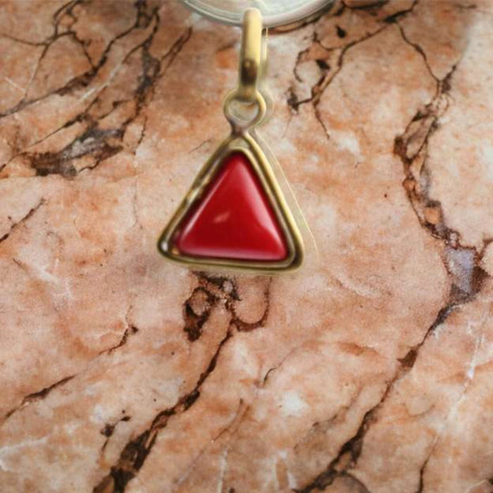 Moonga Upratna Pendant/Locket | Small Red Coral Ashtdhatu Locket for Men &amp; Women | Semi-Precious Gemstone Pendant