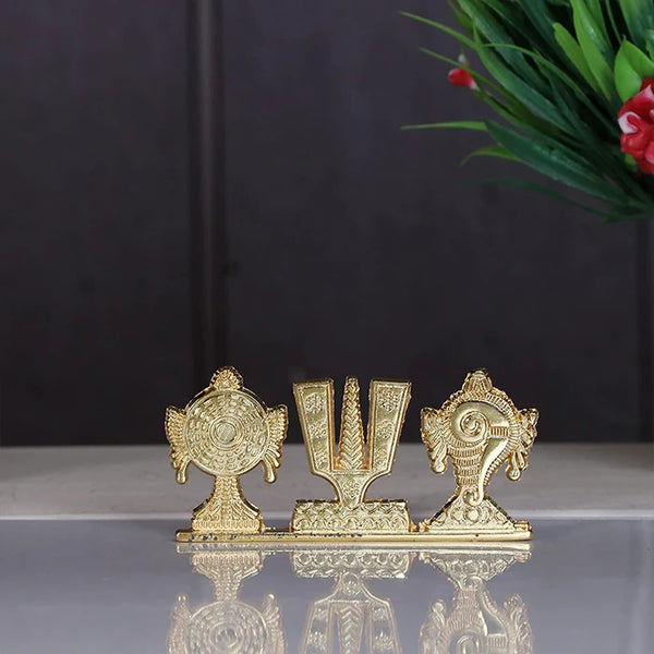 Shank Chakra Namah Stand | Gold Plated Antique Decoration Item for Car, Home & Office | Best Quality Home Decor Item