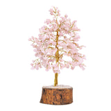 Rose Stone Tree Crystal for Home Decor, Pink Stone Tree 7 Chakra 500 Bits, Small Size Gem Stone Tree for Vastu, Natural Citrine Tree for Reiki Healing