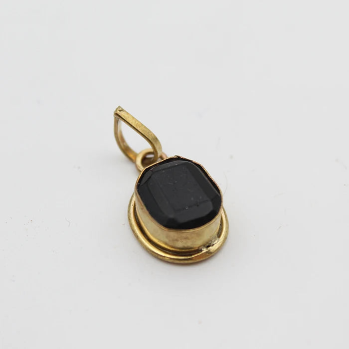 Black Gemstone Upratna Pendant/Locket | Small Black Tourmaline Ashtdhatu Locket for Men & Women | Semi-Precious Gemstone Pendant